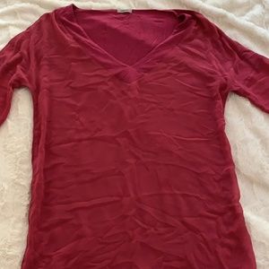 Long sleeve pink flowy shirt